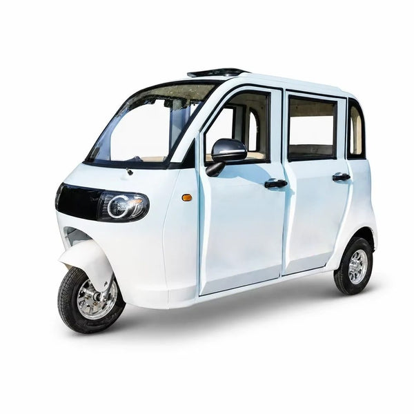 3 Wheel Electric Scooter Enclosed Cabin G7 Electric Tricycle 4 Seat Adult Passenger Trike With Roof Sunroof Led Headlight