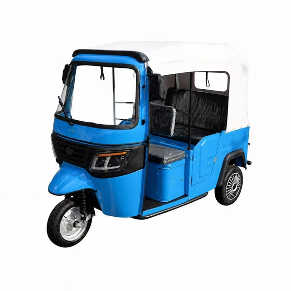 3 Wheeler Electric Tricycle Passenger Taxi 1200w 72v Electric Tricycles Adults Enclosed Cab Tuk Tuk Auto Rickshaw