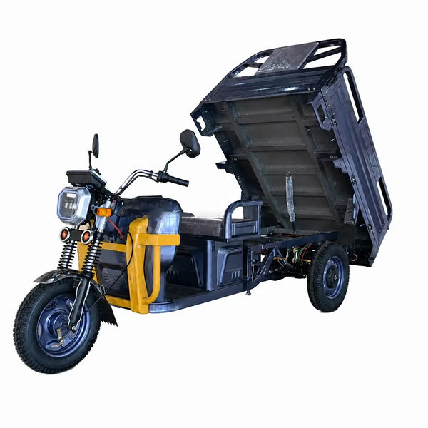 Electric Cargo Tricycle 3 Wheels 1000w 60v Open Body Steel Cargo Bed Square Led Headlight No Canopy For Farm Adults