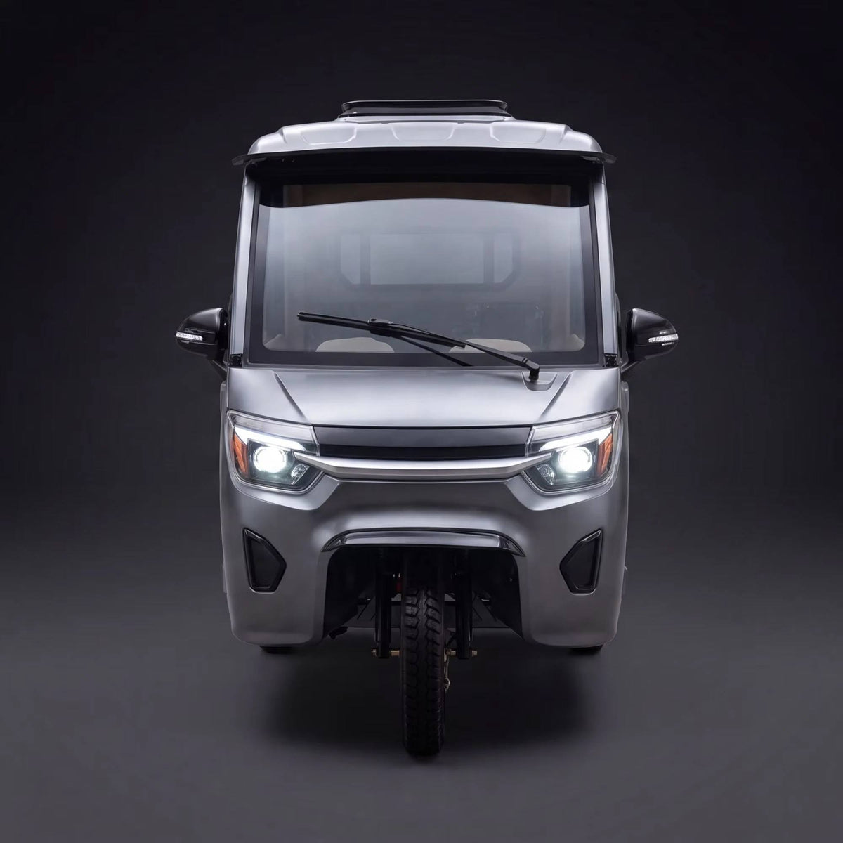 3 Wheels Electric Cargo Tricycle 1200w 60v Car Style Enclosed Cab Open Flatbed Mini Pickup Style For Adults Delivery