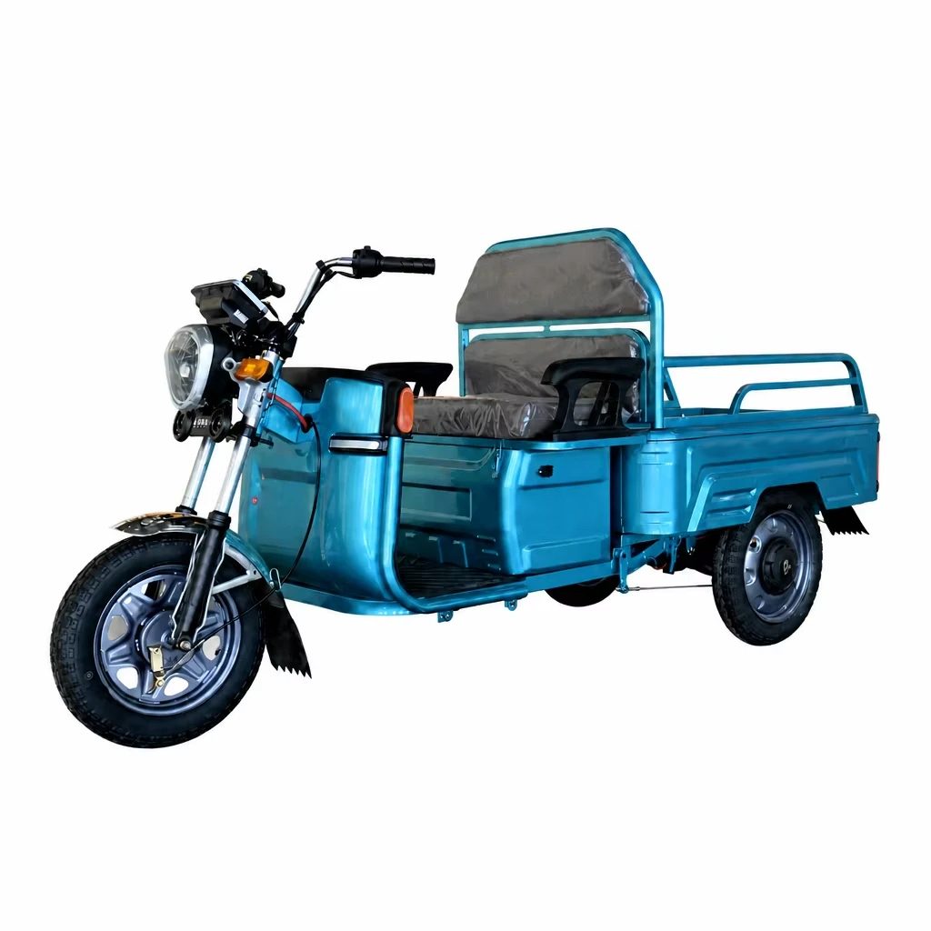 Electric Cargo Tricycle 3 Wheels 1000w 60v 1.1m Flat Cargo Bed Open Body Low Side Rails For Farm Rural Delivery Adults