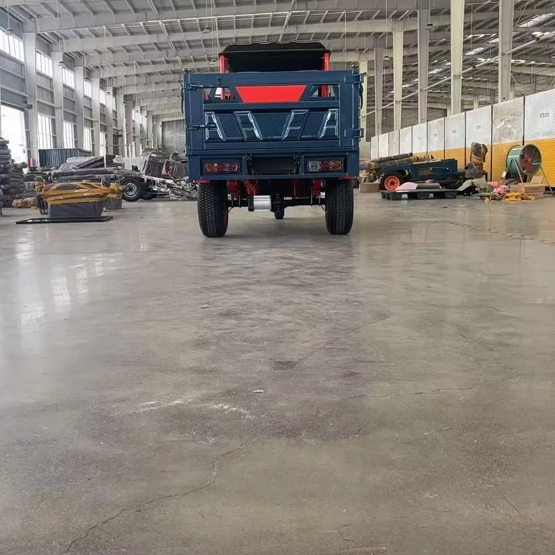 Electric Cargo Tricycle 3 Wheels 1000w 60v High Side Steel Cargo Bed Dropside Gates Red Spoke Wheels For Farm