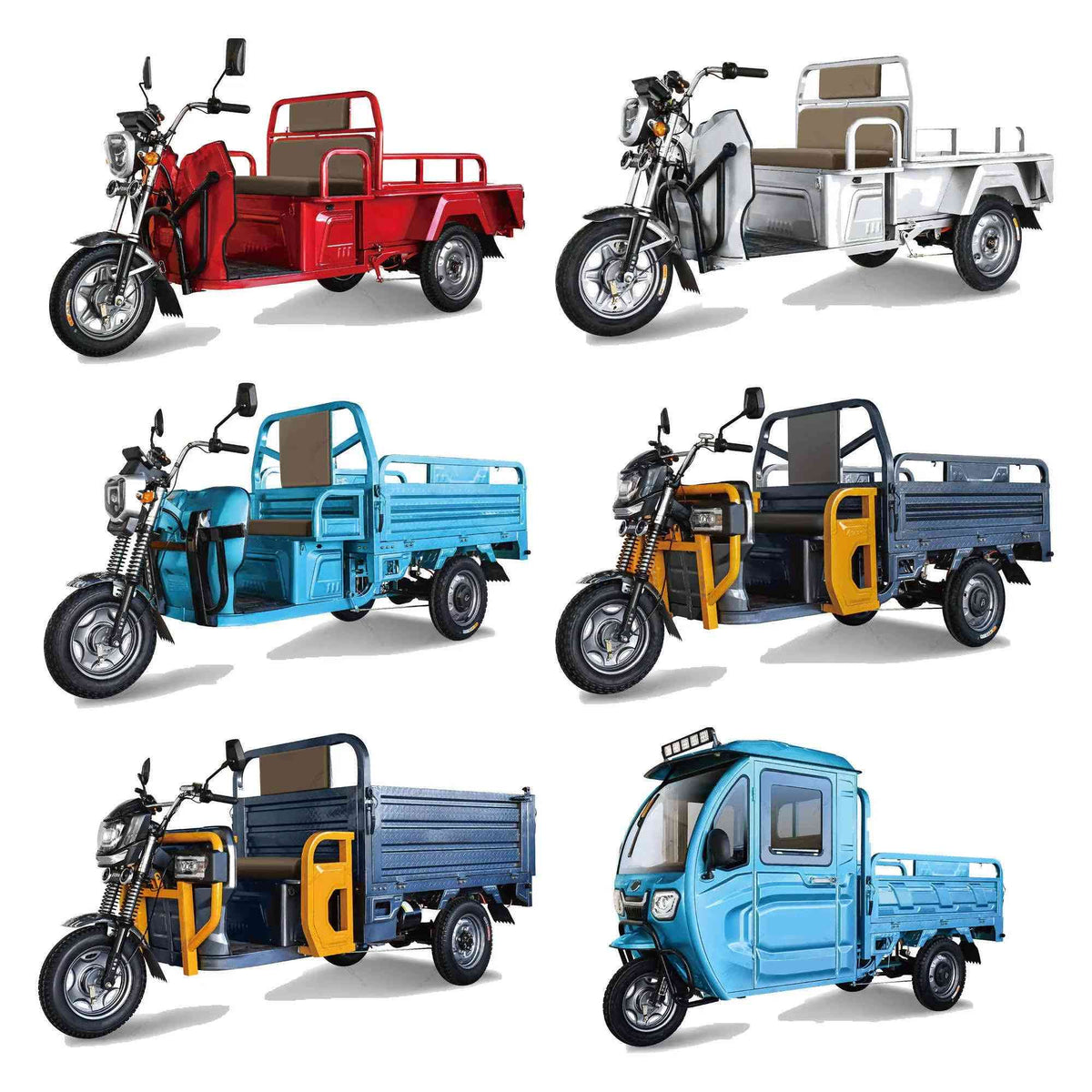 Electric Cargo Tricycle 3 Wheels 1000w 60v Open Body Steel Cargo Bed Square Led Headlight No Canopy For Farm Adults