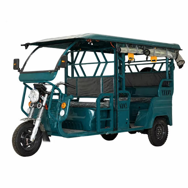 Electric Rickshaw 1200w 72v Canvas Soft Roof Canopy Facing Seats Side Mirror Grab Handle Ce Certified For Taxi Adults