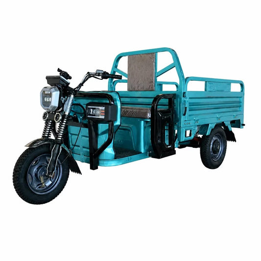 Electric Tipper Tricycle Powder Coated Frame Handlebar Steering For Sand Transport Zero Emission One Key Unload