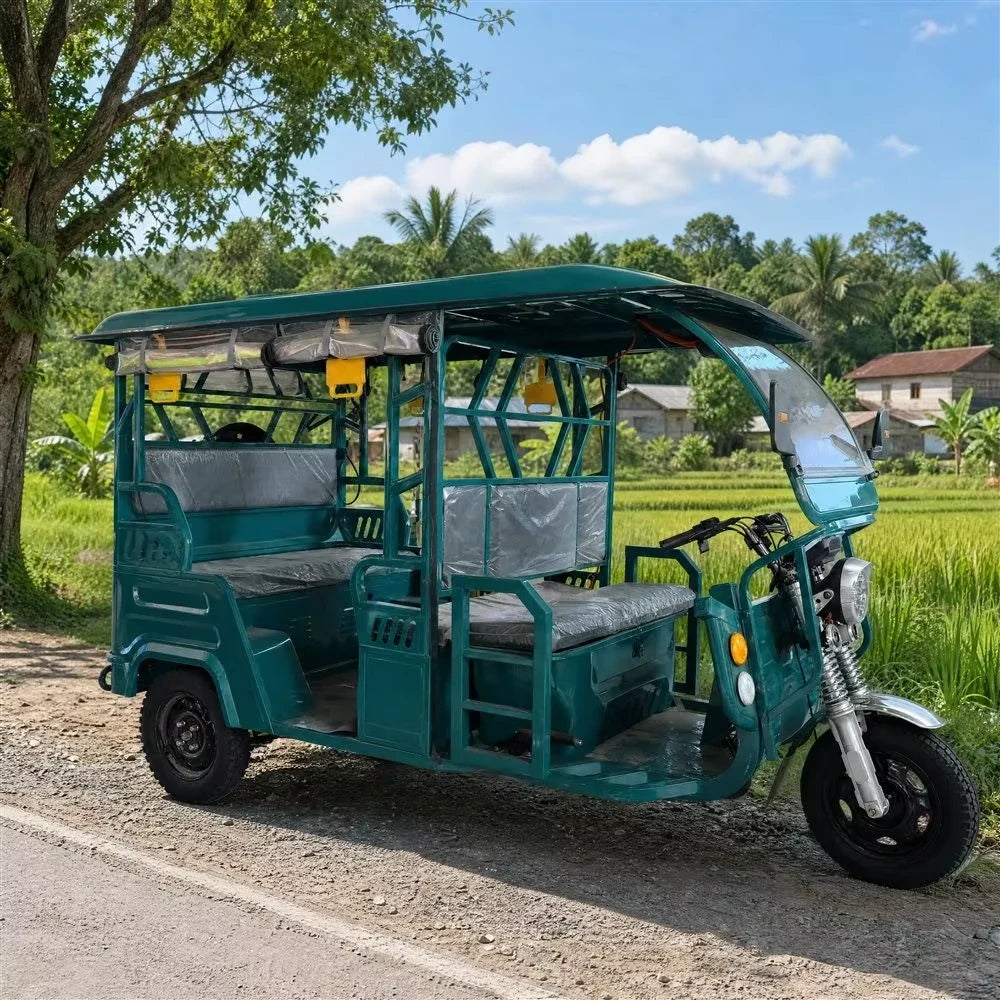 Electric Tricycle 3 Wheel 4 Passenger Closed Body Taxi >1000w >60v 90km Range Tourism Hotel Shuttle