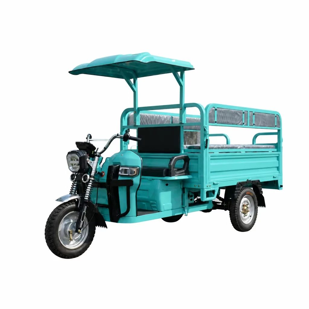 Electric Trishaw Passenger Tricycle Usb Charging Port Front Basket For The Market All Weather Protection Front Windshield
