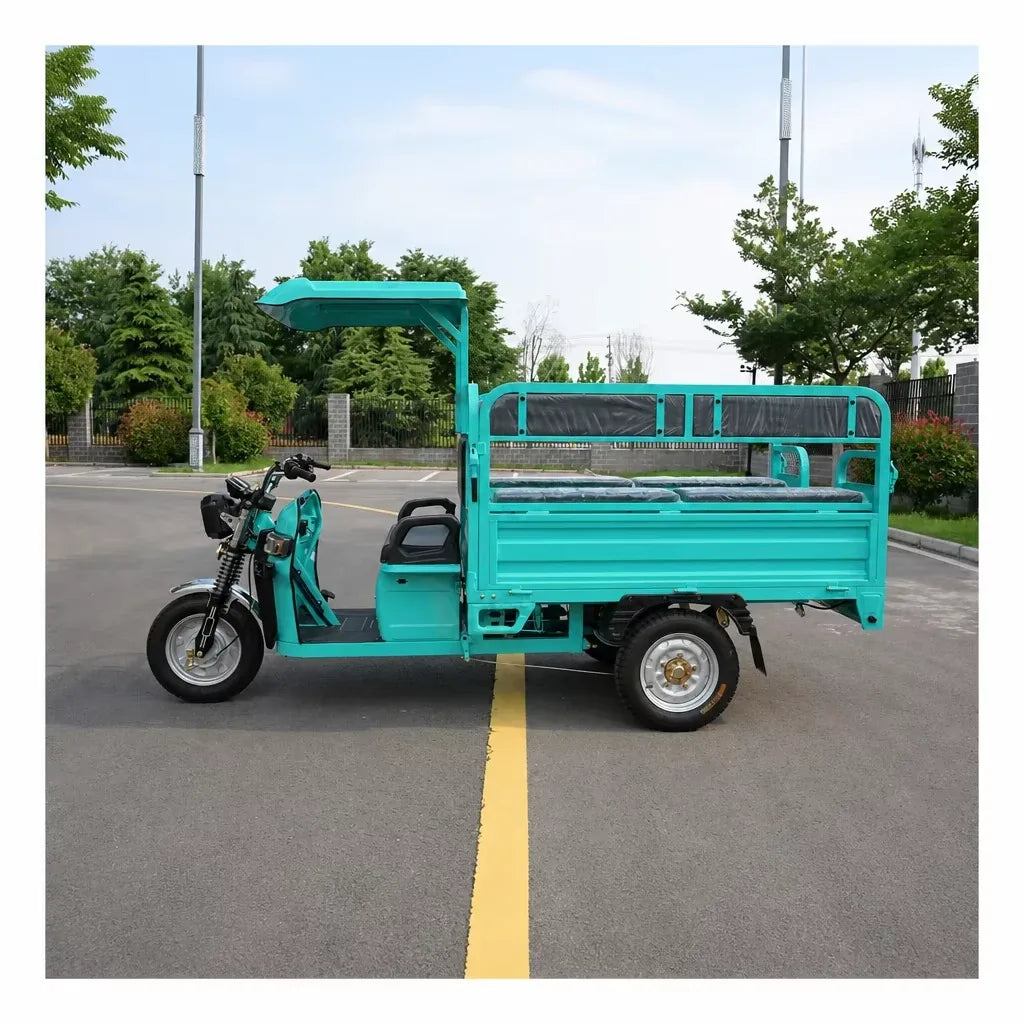 Open Frame Electric Cargo Trike With Canopy 1000kg Load 1500w For Farmers Market Eco Friendly Weatherproof Cargo