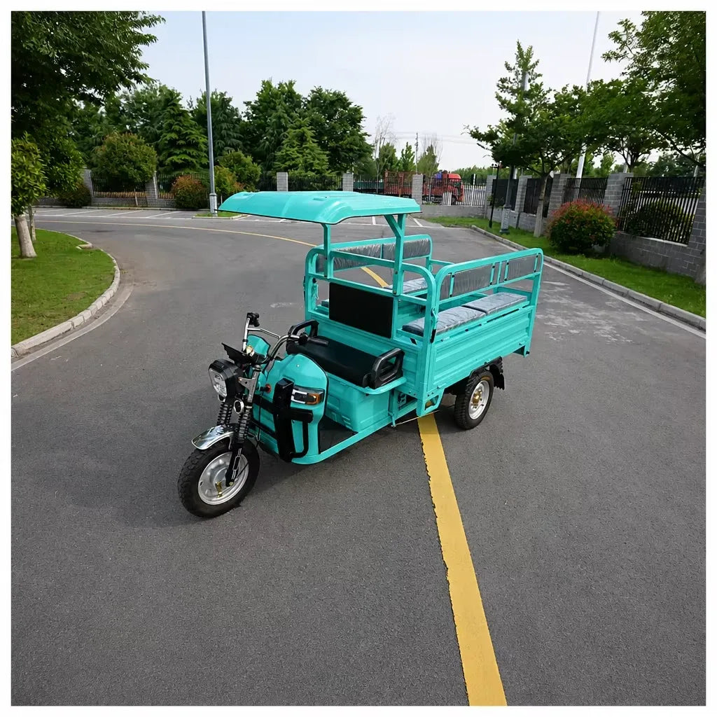 Open Frame Electric Cargo Trike With Canopy 1000kg Load 1500w For Farmers Market Eco Friendly Weatherproof Cargo